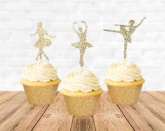 Ballerina Cupcake Topper, Ballerina Cake Topper, Ballerina Party, Ballerina Birthday, Ballerina Baby Shower, Cupcake Picks Decorations