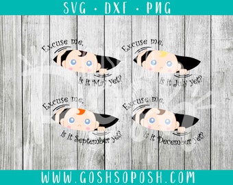 Peeking Baby SVG Peekaboo Life Cartoon Pregnant Woman Mom