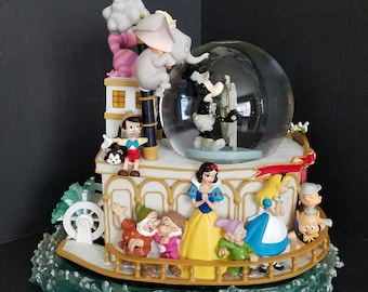 Disney Musical Snow Globe, Steamboat Willie Collectible, Rare Disney Collectible, 75 Year Disney Snow Globe, Disney Characters, Gift Giving