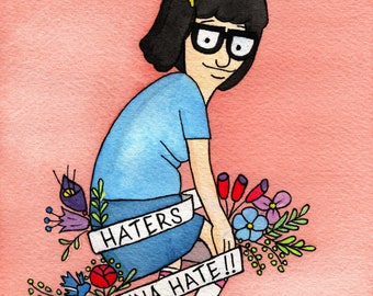 Tina Belcher Bob's Burgers Fine Art 4x6 Giclee Print Watercolor