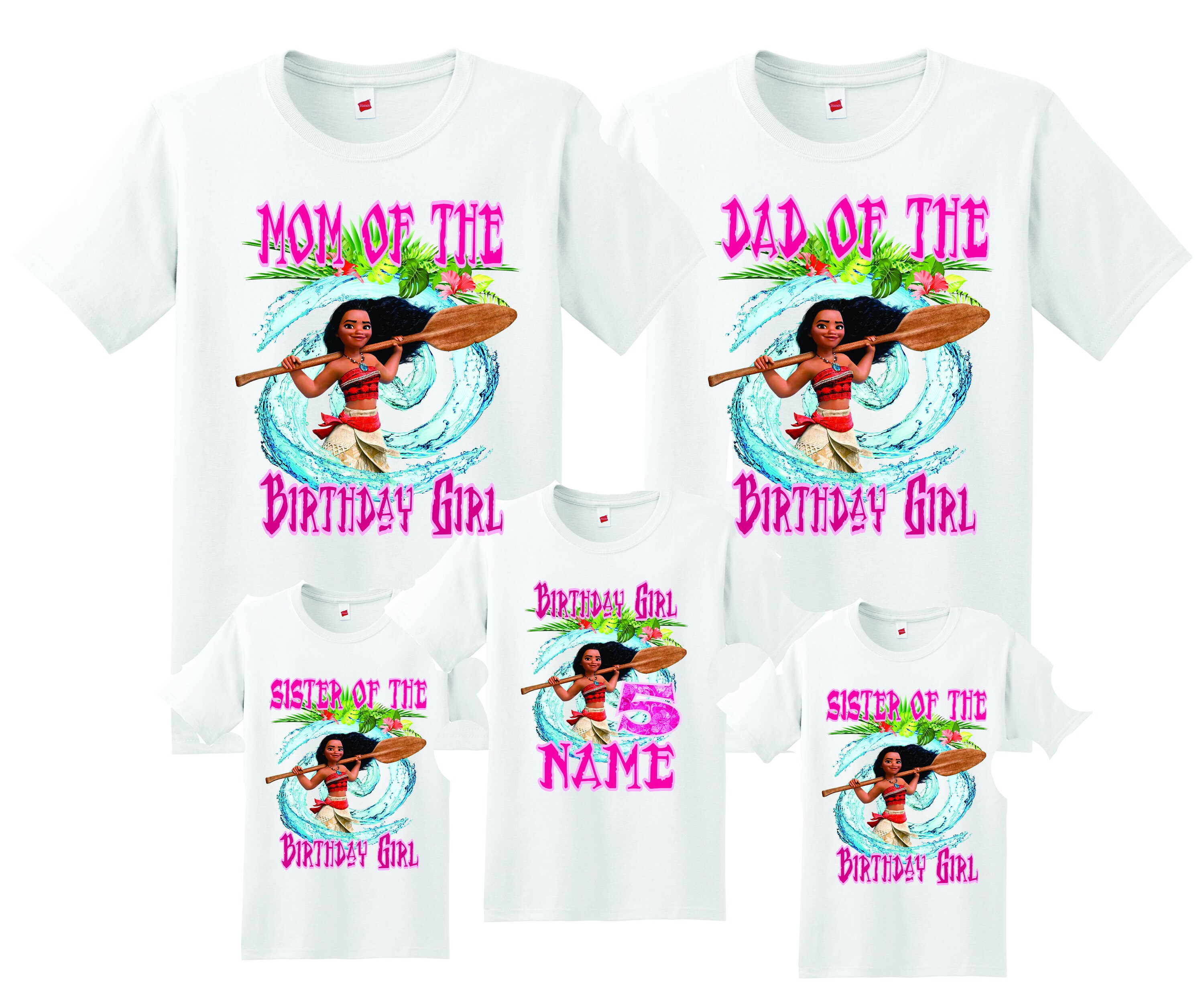 moana birthday family shirts