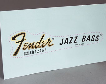 Fender 70'S Jazz Bass precut water slide decal headstock for restoration