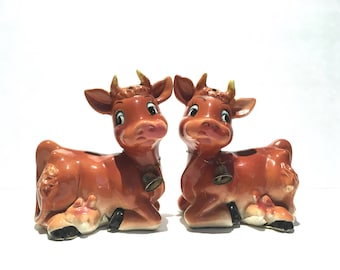 Brown Cow Salt and Pepper Shakers