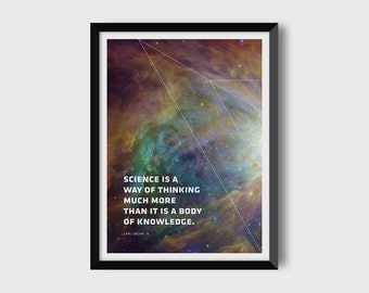 Carl Sagan / Space Art / Astronomy Art / Digital Download / Digital Print / Printable Art / Carl Sagan quote / Geometric Print / 12 x 16 in