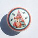 1 (ONE) FOX,TEEPEE Coral Turquoise Woodland animal Girls Boys kids Dresser Drawer Knob