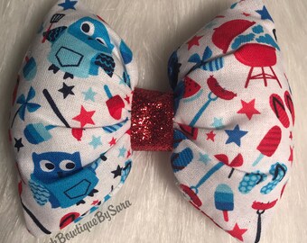 4th of July Fabric Pillow Bow