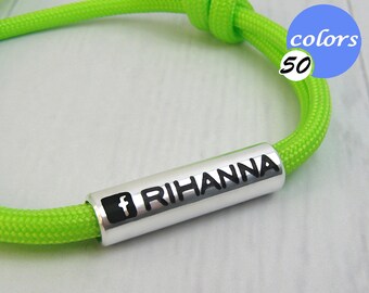 Custom Social Media Bracelet Icons - Instagram Twitter Pinterest Facebook - Custom Username bracelet
