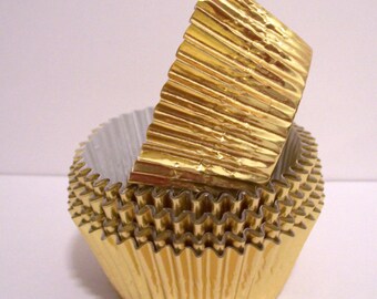 Gold Foil Cupcake STANDARD Size Liners- Choose Set of 50 or 100