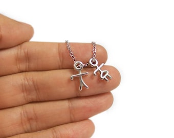 Boy Girl Charm Necklace, Mom Necklace, Grandmother Necklace, New Baby Necklace, Mother Day Gift, Personalized Jewelry, New mom gift.