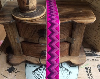 Zebra purple fuschia 2 cm Jacquard Ribbon