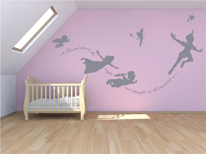 Peter Pan Wall decal sticker custom mural second star to the