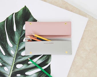 Twin Pockets Pencil Case - 4 Colors | Multi Purpose Pencil Case | Make-up Bag | Pens Case | Cosmetic Bag | Pencil Bag | Stationery Organizer