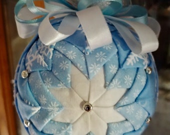 Baby Blue and Snowflake Ornament
