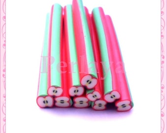 Set of 10 Apple REF503 fimo canes