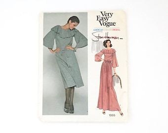 Very Easy Vogue Pattern 1355 American Designer Original Stan Herman - Uncut - Size 16 - Misses' Evening Dress