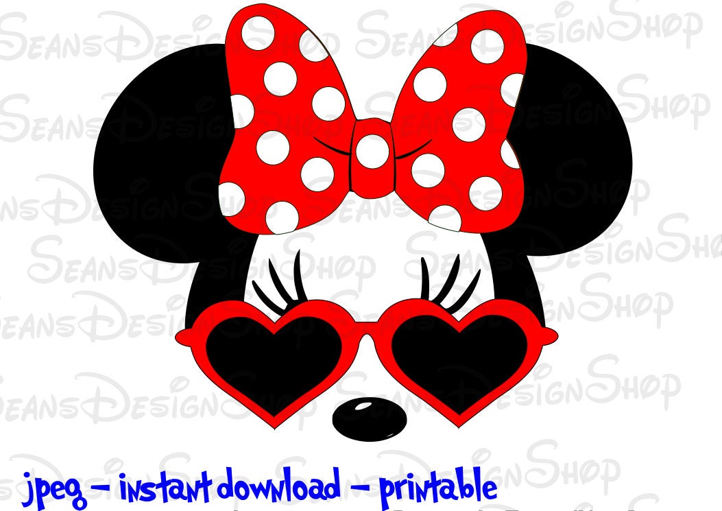 Instant Download Digital File Minnie Mouse with Heart