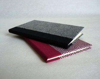 Phone book address book, 56 pages. Cover paper Japanese washi, dots pattern.