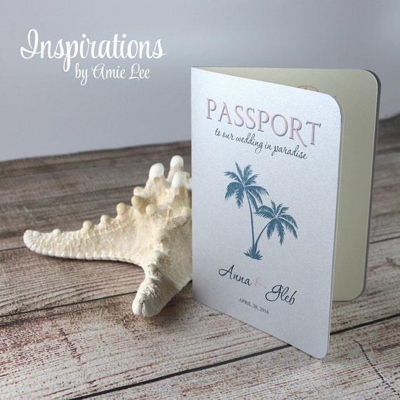 Passport Wedding Invitations Destination Wedding Travel