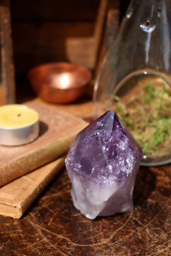 Premium Quality Bolivian Amethyst Point 240g, Standing Amethyst, Premium Natural Amethyst, Purple Crystal Point, Crystal Home Decor