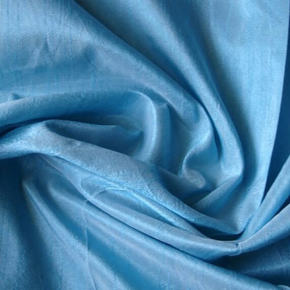 Light Aqua Blue Art Silk Fabric By The Yard Silk Curtain