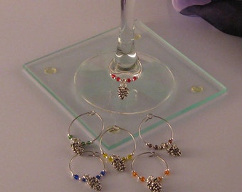 Wine Charms with Grapes Charms