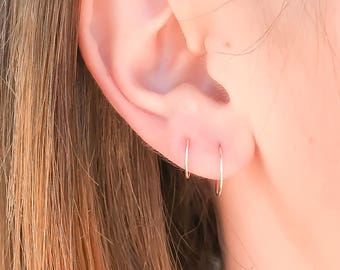 Small Silver Hoops, Cartilage Earrings, Hoop Earrings, Sterling Silver, Silver Hoop Earrings, Double Piercings