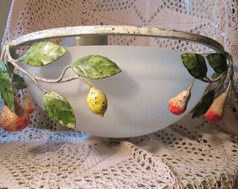 Vintage Italian Tole Light Fixture, Salvage