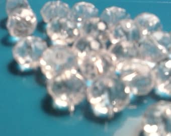 Beautiful Rondelle Faceted Crystal Beads -Clear Crystal -8mm-25 pieces-for jewelry making