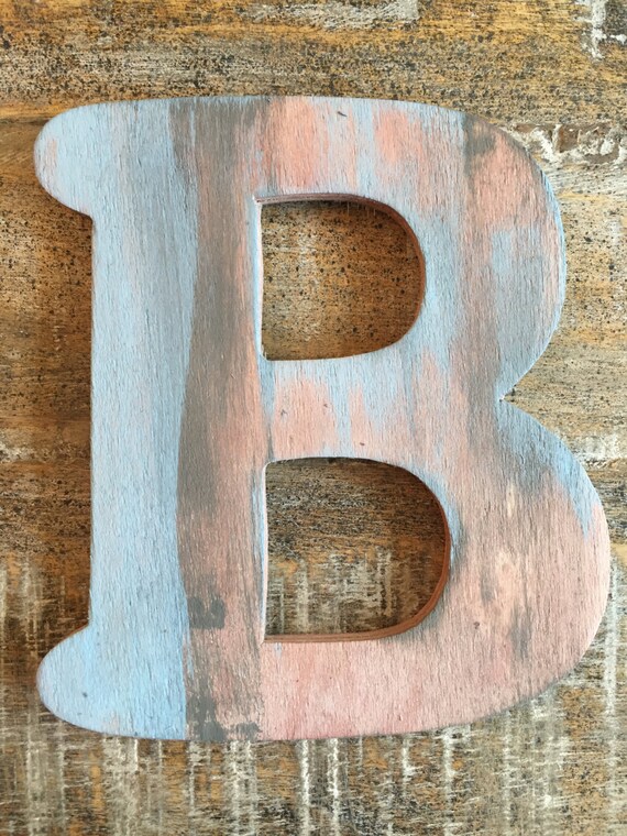 Rustic Letter 'B' Monogram Rustic Home Decor Painted