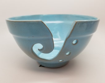 Medium Powder Blue Yarn Bowl Ready to Ship