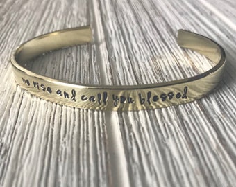 Handstamped Brass Cuff