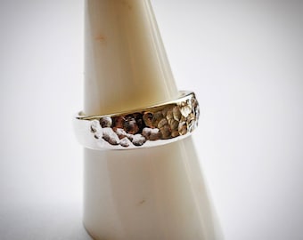 Sterling silver Hammered band Ring