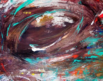 Abstract painting on wood-"The Eye"
