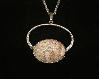 Mexican Crazy Lace Agate Pendant