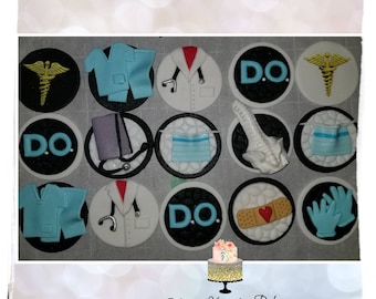 Medical themed edible cupcake toppers -nurses, doctors