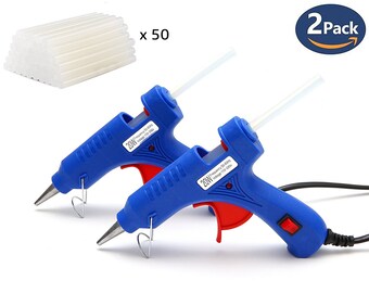 2 Pack Hot Glue Gun with 50 pcs Hot Melt Glue Sticks for DIY Craft Projects and Quick Repairs 20W, USA Seller Fast Shipping