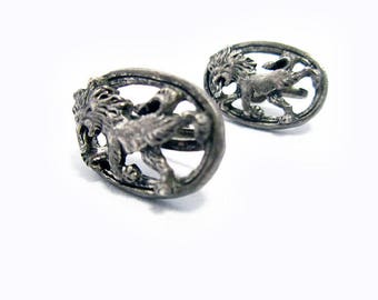 Vintage Lion Earrings, ca. 1950s, Vintage Earrings