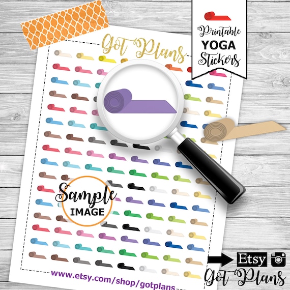 yoga stickers planner stickers printable stickers agenda