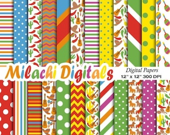 60% OFF SALE Cinco de Mayo digital paper, fiesta scrapbook papers, Mexican wallpaper, donkey background - M387