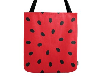 Watermelon tote bag Watermelon bag canvas tote bag red shopping canvas tote red canvas bag gift for her shopping bag shopping tote