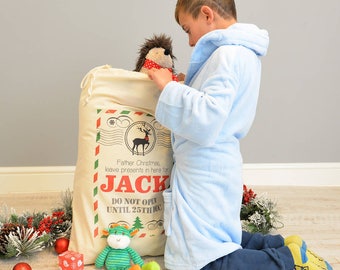 Personalised Christmas Postcard Sack