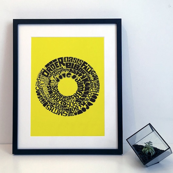 Greater Manchester Music - Typography Print Poster