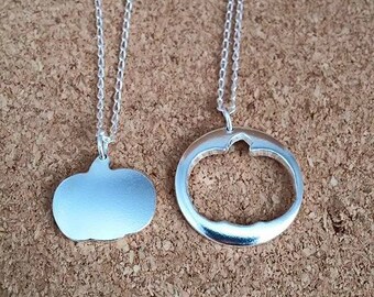 Pumpkin Pendant Sterling Silver Pumpkin Pumpkin Silver Necklace Silver Pumpkin Jewellery
