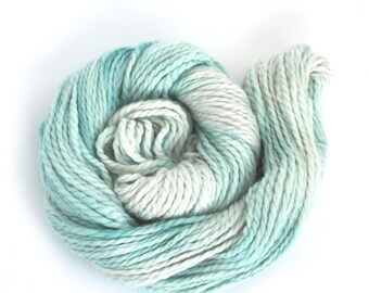 Bulky baby alpaca yarn, hand dyed chunky knitting crochet wool, Perran Yarns, Waterworld, pale turquoise blue, uk seller, yarn skein hank