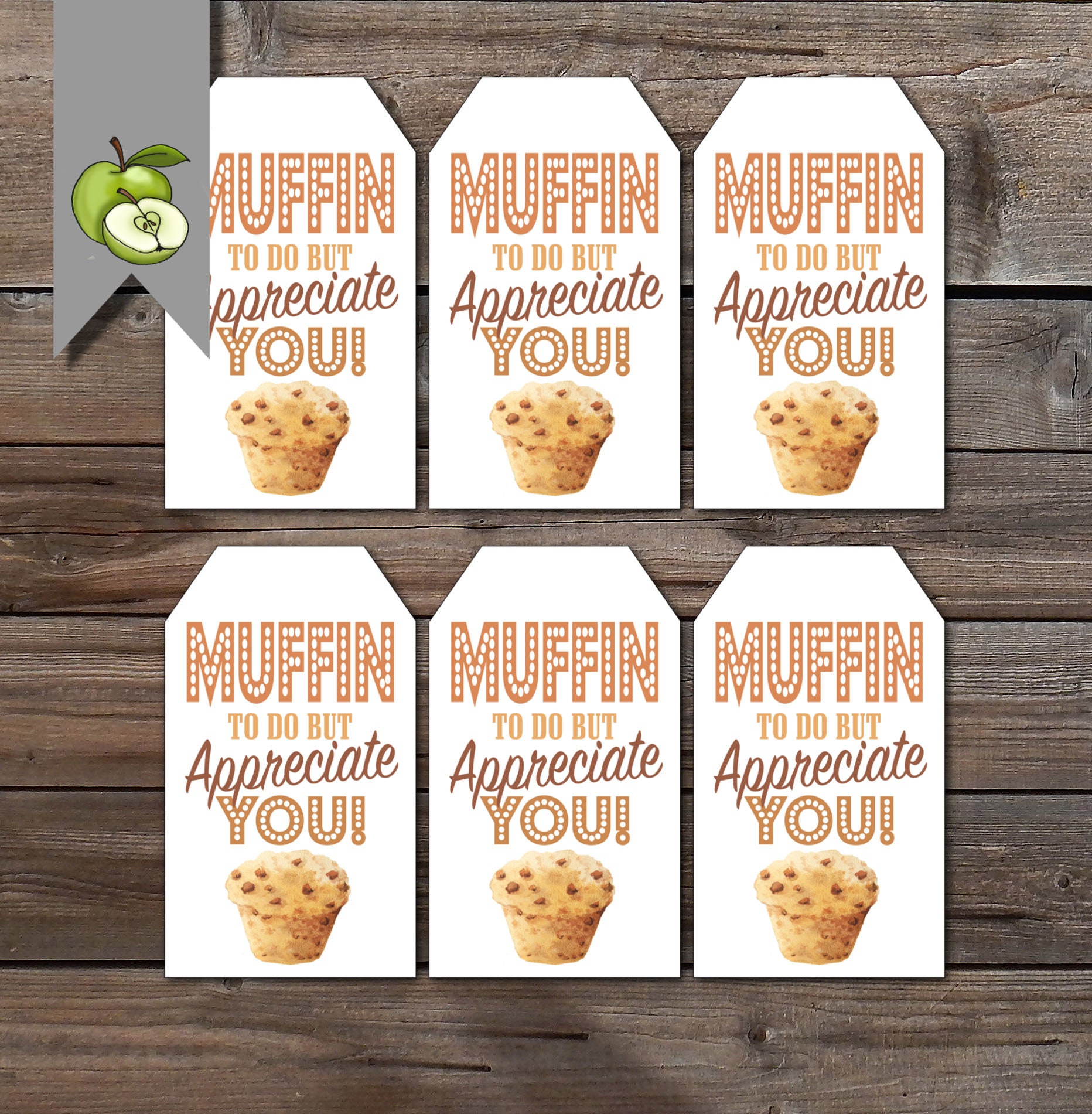 Muffin tags appreciation tags. Appreciation Gift Tag Thank