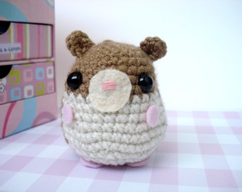 Cute Amigurumi Crochet Plush Hamster Doll