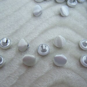Light Ivory Shiny Satin Covered Bridal Buttons Metal Shank 16L Lot of 12-50 Wedding Dress Closure also available in white