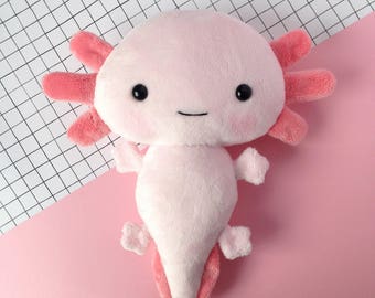 Axolotl plush toy - Stuffed toy axolotl - axolotl softie - Plush salamander - Mexican salamander axolotl plushie - kawaii axolotl - handmade