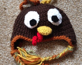Crocheted turkey hat 0-3 months