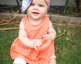 Baby Head Wrap, Baby Headwrap, Floral Baby Headband, Baby Turban, Toddler HeadWrap, Girls Headwrap, Girls Turban, blue Baby Headwrap, 2244